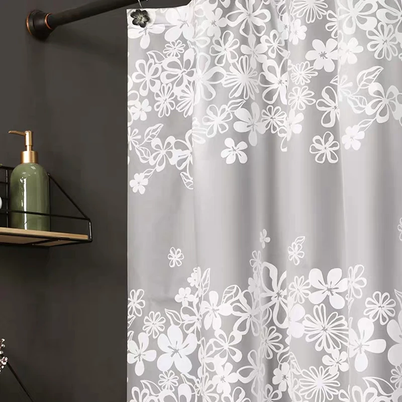 Белая Модная элегантная прозрачная Цветочная душевая занавеска для ванной