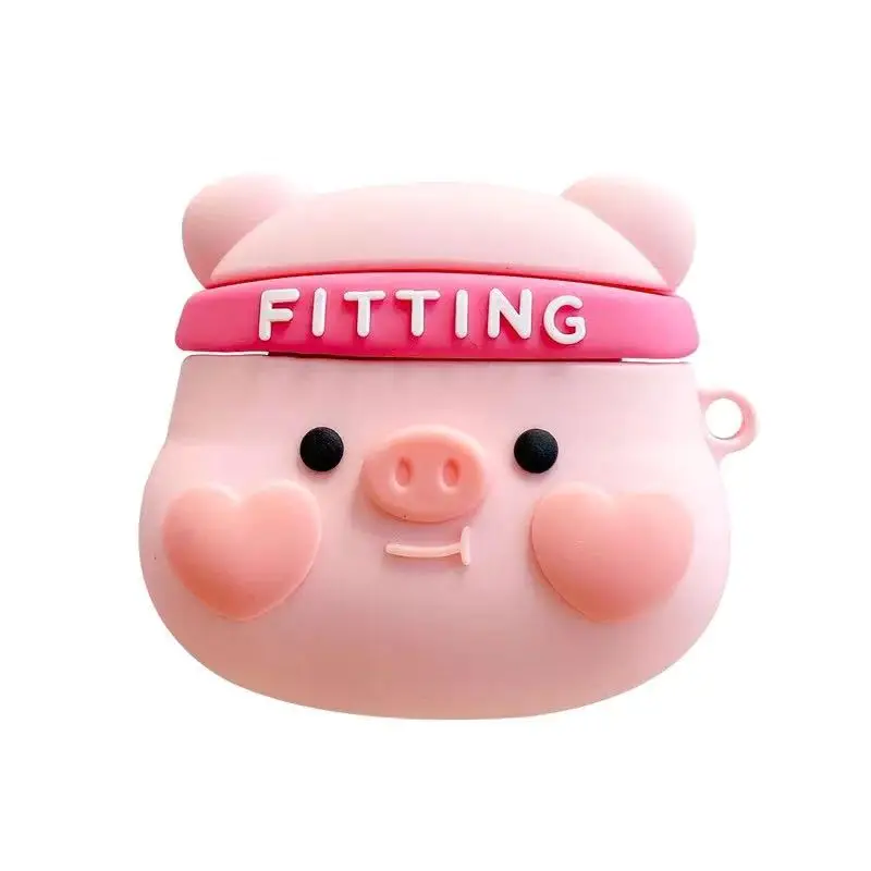 Наушники Airpods Pro с силиконовым защитным рукавом беспроводная гарнитура Kawaii Pink Pig