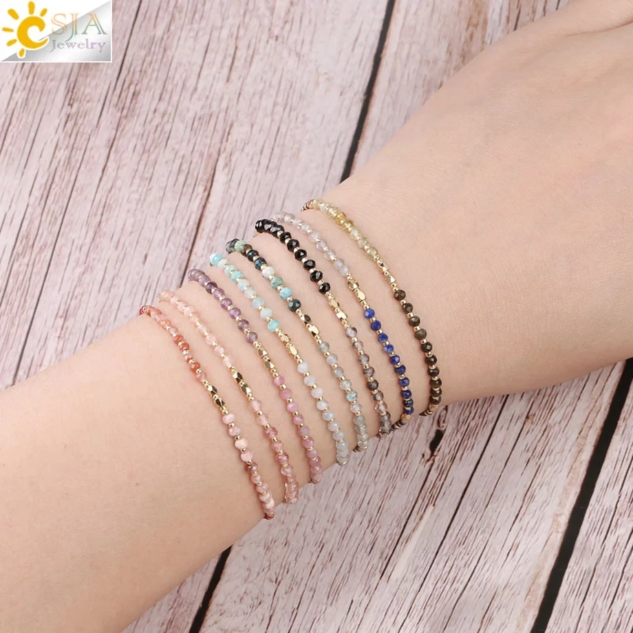 CSJA Delicate Miyuki Bracelets Boho Natural Stone Bracelet for Women Seed Beaded Bohemian Jewelry Handmade Braiding Armband S431 | Украшения