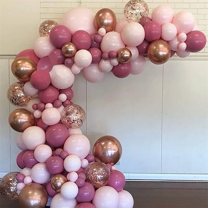 

129 шт./лот, набор воздушных шаров из розового золота, украшения для детского душа, латексные шары, украшения для дня рождения, вечевечерние, д...