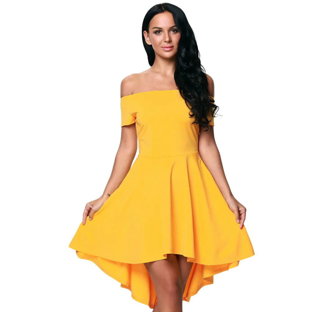 Летнее модное женское желтое Сексуальное мини платье плиссированное с коротким