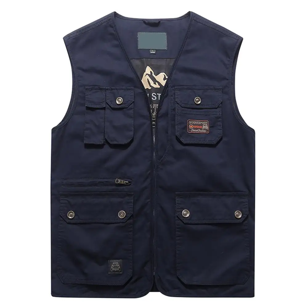 

Men's high-grade cotton outdoor multi-pocket quick-drying vest suitable for fishing camping multifunctional vest jacket