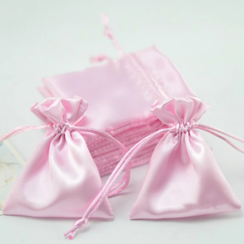 Атласный мешок для подарков упаковка ювелирных изделий с кулиской напечатанный