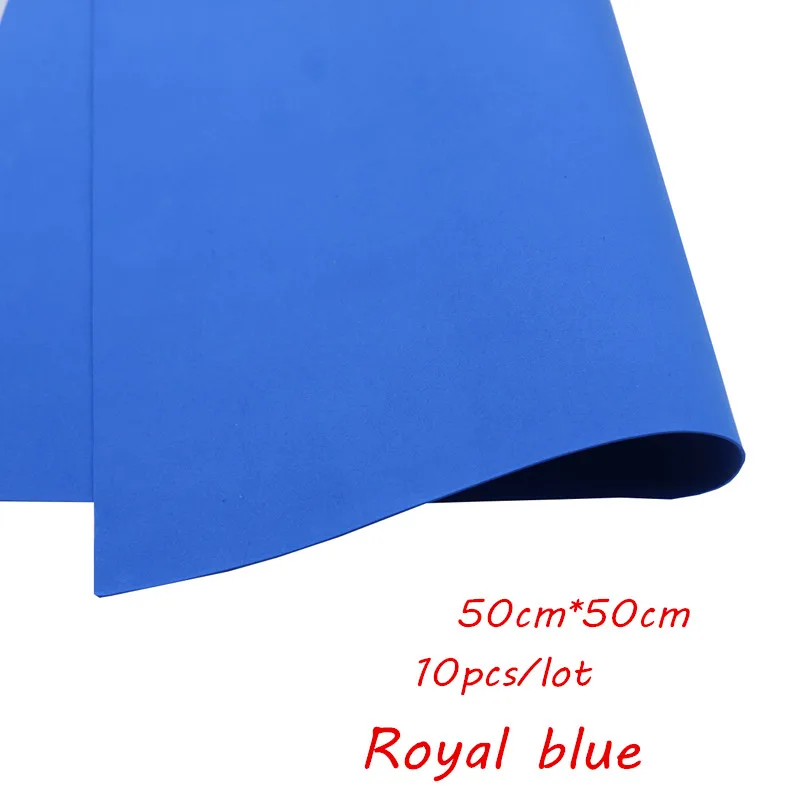 Royal blue 10 шт 50*50 см 0,8-1 мм Ручная работа Скрапбукинг Ремесло Скрапбукинг оберточная EVA губка пена бумага для цветочного фона DIY вечерние украшения - Цвет: Royal blue