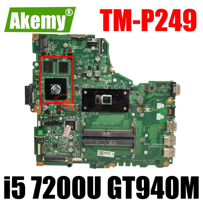 

DAZ8VMB18C0 DAZ8VMB18D0 для ACER TM-P249 TX40-G1 E5-475G E5-475 E5-476 Материнская плата ноутбука Процессор i5 7200U GT940M Тесты ок материнская плата