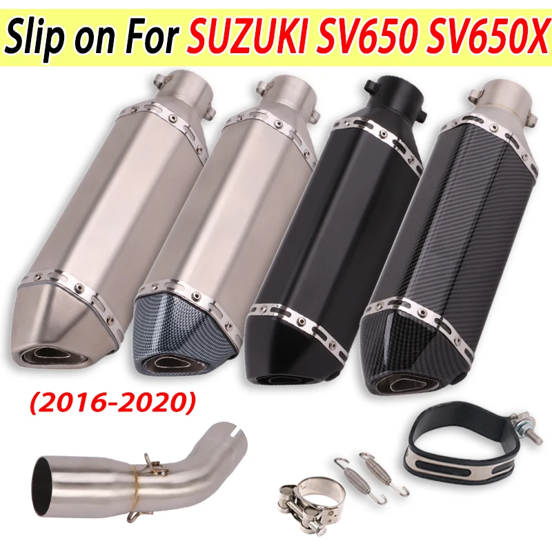 

Motorcycle Exhaust Slip On For SUZUKI SV 650 SV650 SV650X 2016 - 2019 Escape Silencer Modify Middle Link Pipe Muffler DB Killer