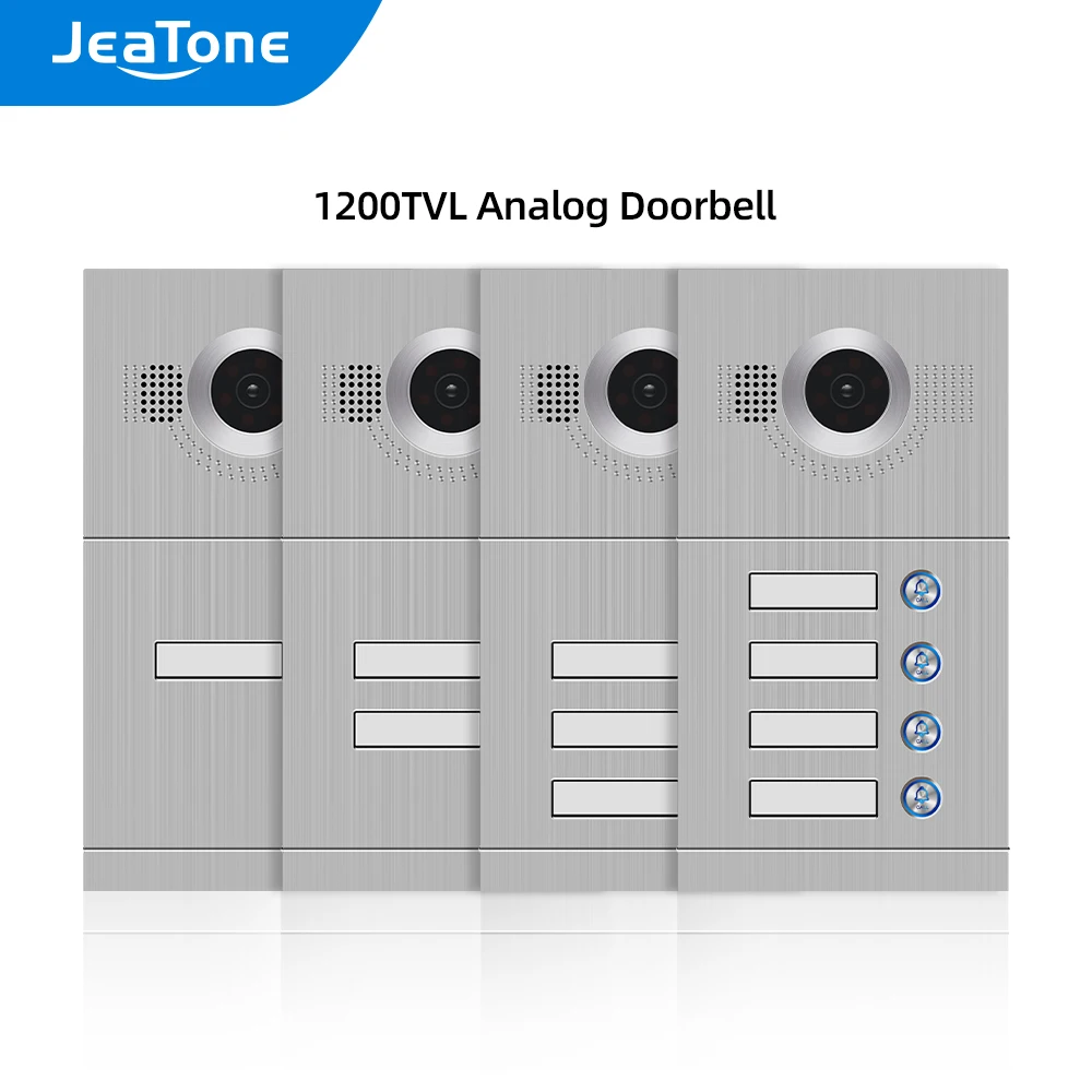 JeaTone Video Door Phone Analog Door Bell IR Camera 1200TVL 3 Buttons Call Panel IP65 Waterproof Door Access Control Panel