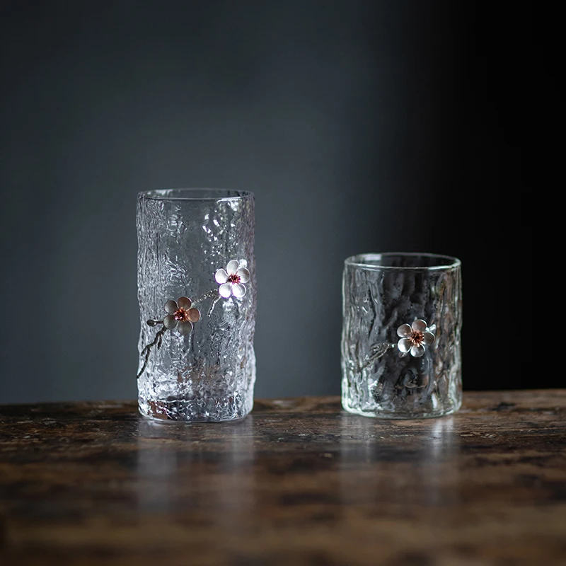 

Japanese Style Teacups High Capacity Glass Tea Cups Whisky Wine Crystal Beer Cup Drinkware