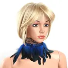 Женский Готический викторианский кружевной чокер с натуральными перьями, ошейник для шеи, аксессуары для костюмированной вечеринки