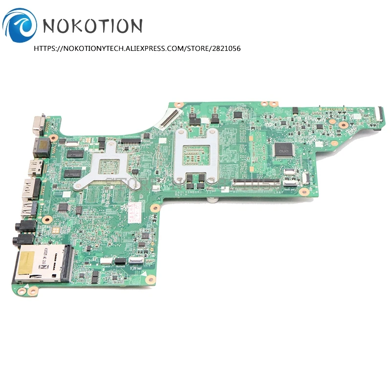 Материнская плата NOKOTION для ноутбука HP Pavilion DV6 DV6-3100 630280-001 DALX6MB6H1 материнская HM55 DDR3