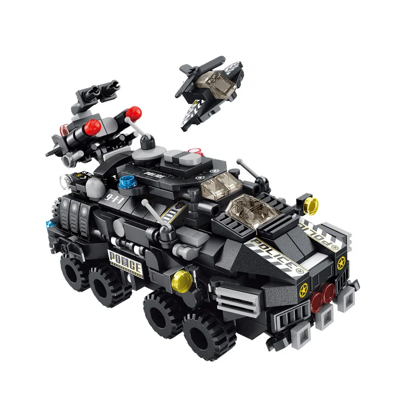 

12 in 1 City SWAT Team Building Block Helicopter Truck Assemble brick Compatible Major Brands City Police Toys for Children