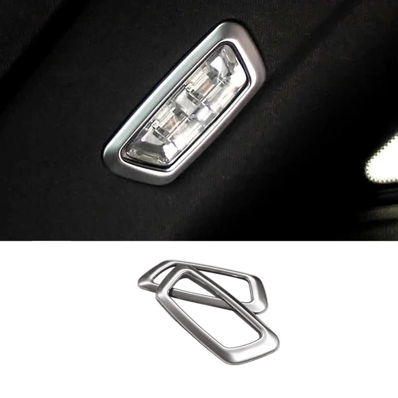 

For Mercedes Benz GLC 2016 2017 2018 Stainless steel Styling Accessories Car Trunk Backup Box Reading Lampshade Cover Trim 2pcs
