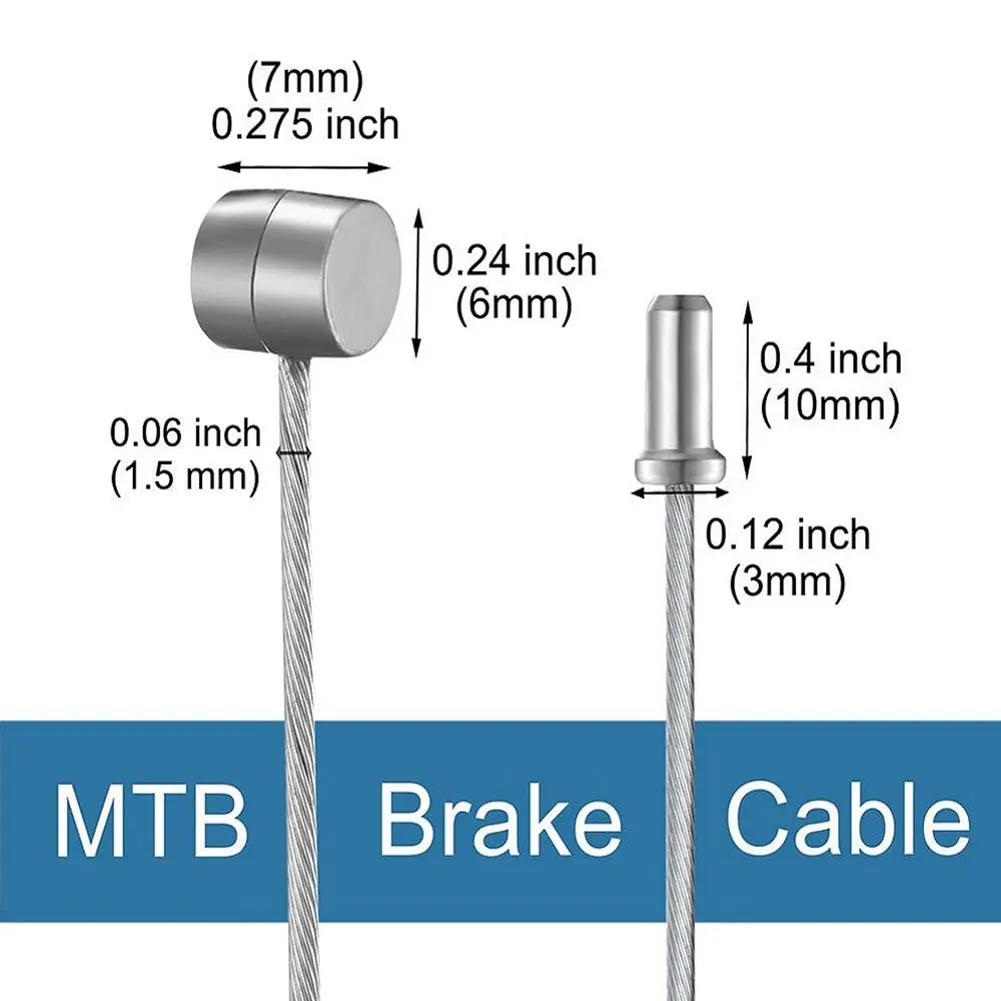 

10PCS Bicycle Brake Cables Mountain Road Bike Brake Inner Cable Bike Front Rear Brake Cable Stainless Steel Cable Wire