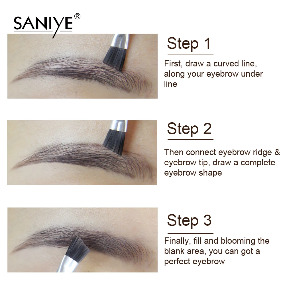 SANIYE 2 вида цветов Профессиональная пудра для бровей тинт Макияж коричневые брови
