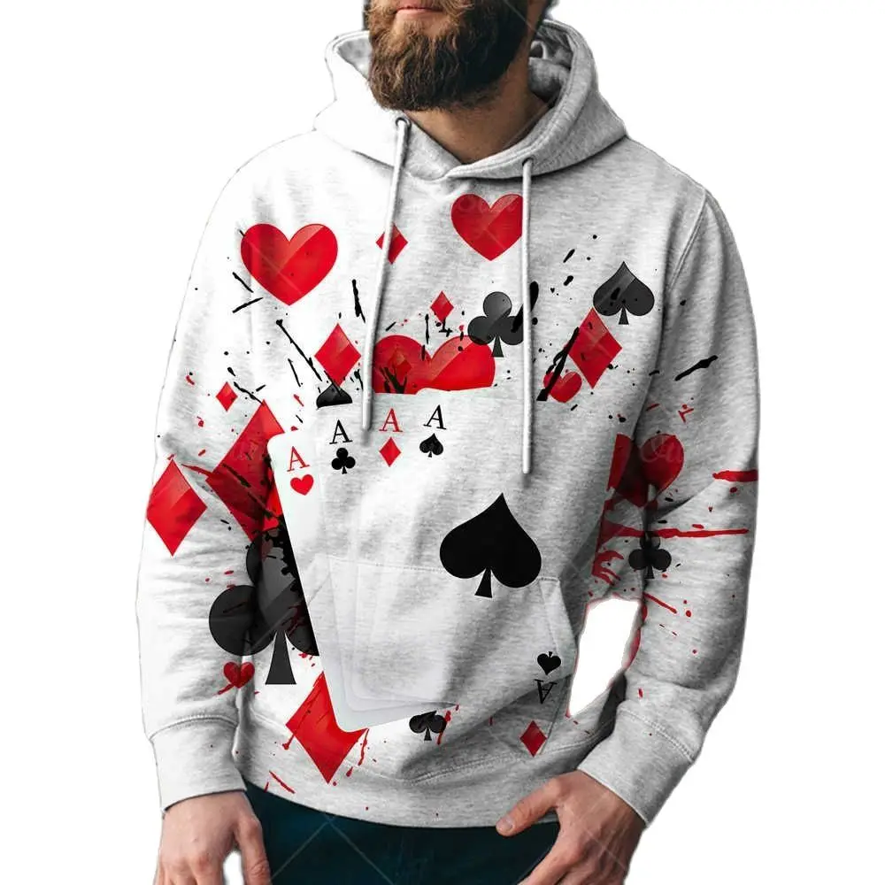 

2021 Spring Autumn Fashion Streetwear Cool Magician Playing Card Pattern 3D Printing Men's/Women's Universal Hoodie Oversized