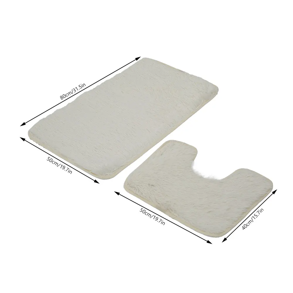 Bath Pedestal Mat Set Luxury Bathroom Rug Non Slip Water Absorbent Toilet Floor Carpet Machine Washable U Shaped Contour | Дом и сад