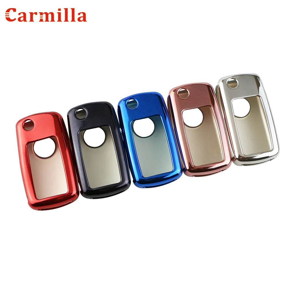 Carmilla TPU Car Folded Key Protector Case for VW Golf Bora Jetta POLO Passat Skoda Superb Octavia Fabia Seat Ibiza Leon | Автомобили и