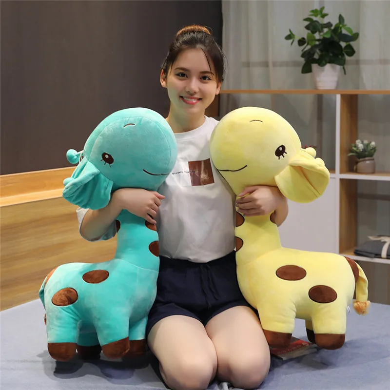 

Big Kawaii Giraffe Plush Toys Soft Stuffed Cartoon Animal Deer Dolls Sofa Decoration Baby Kids Birthday Christmas Gifts