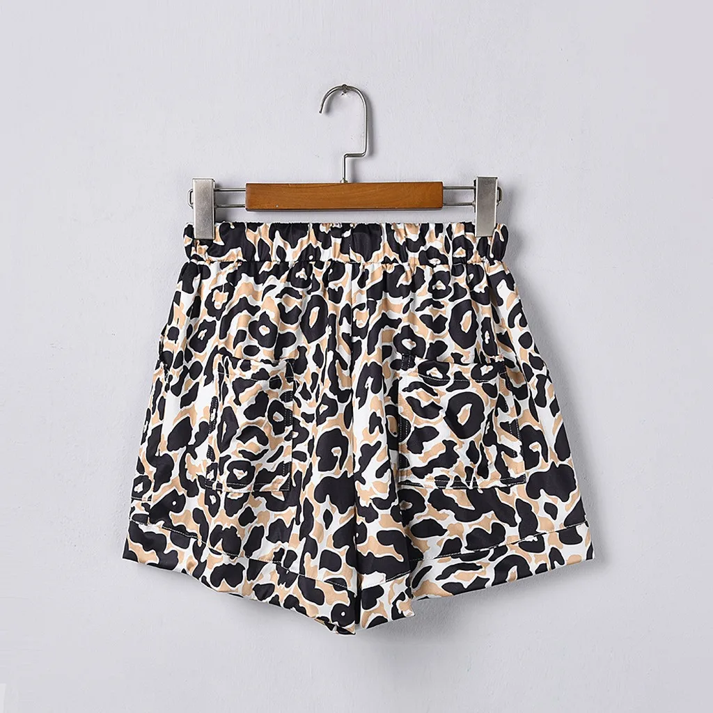 

2020 Fashion Shorts For Women Summer Casual Comfy Drawstring Print Elastic Waist Pockets Shorts ropa mujer L511