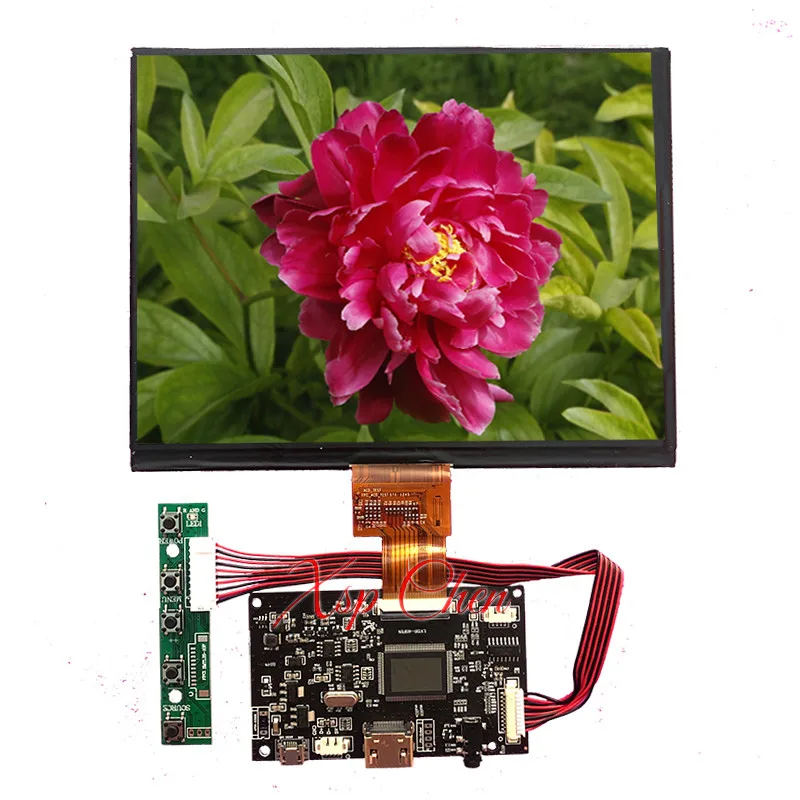 8-дюймовый LCD-экран IPS 1024*768 с LVDS 40-контактным HDMI VGA драйверной платой HJ080IA-01E для мини-ПК на ноутбуке.