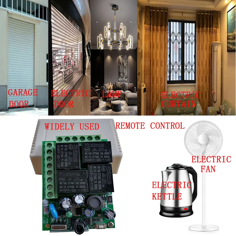Беспроводной Радиочастотный выключатель света 220 В переменного тока 4 канала 10 А |