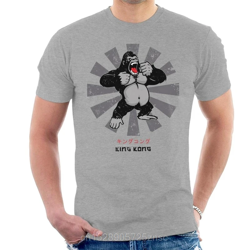 Напечатанные camiseta King Kong Ретро японские мужские футболки masculina wo camiseta|Мужские