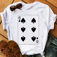 woman funny playing cards 6 tshirt funny card graphic tee tops poker goth t shirt women clothes harajuku t shirts punk cow print
