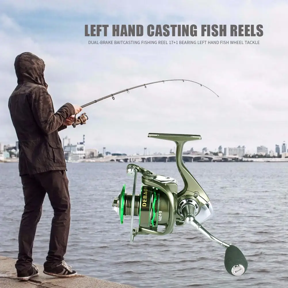 

Metal Spinning Fishing Reel 12 and 1BB Long Shot Line Spool Lure Fish Exchangeable Cnc Rocker Arm Practical Reels Tackle