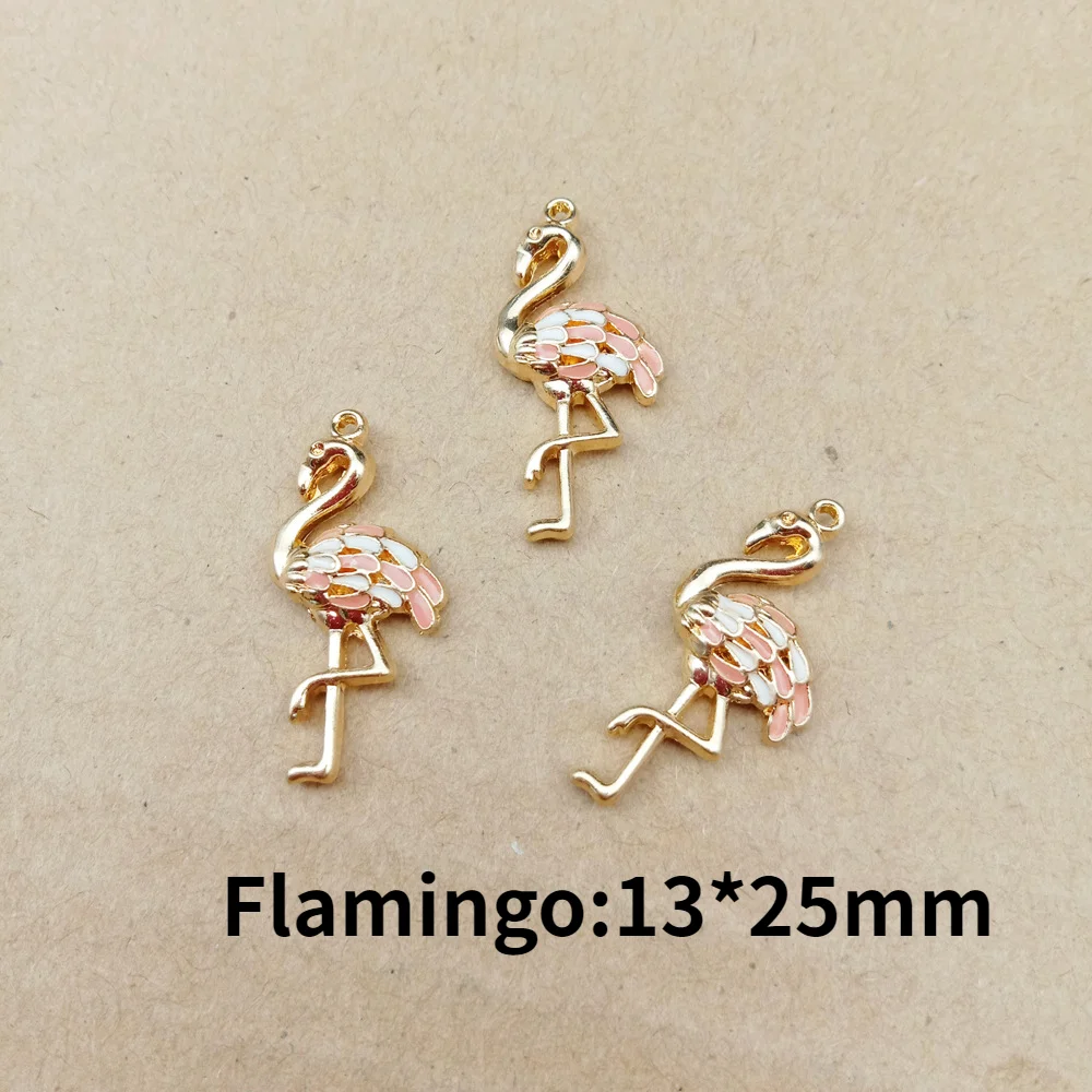

Alloy Jewelry Material Accessory Animal Flamingo Moon Angel Shape Pendant Earring Necklace Bracelets Pendant Manual DIY Material