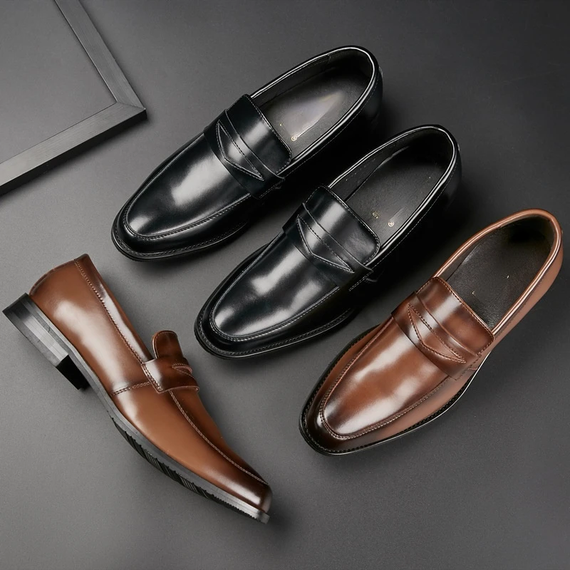 

2021 Fall/winter New Style Set Foot Lok Fu Fashion Casual Business Formal Wear Classic Breathable Men's Leather Shoes XM511
