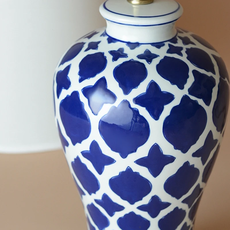 Керамические настольные лампы современные светодиодные синие и белые