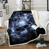 home navy blue skull blanket comfort warmth%c2%a0soft%c2%a0cozy%c2%a0air%c2%a0conditioning%c2%a0machine wash black%c2%a0and%c2%a0white rose%c2%a0skull%c2%a0sherpa%c2%a0fleece%c2%a0bla