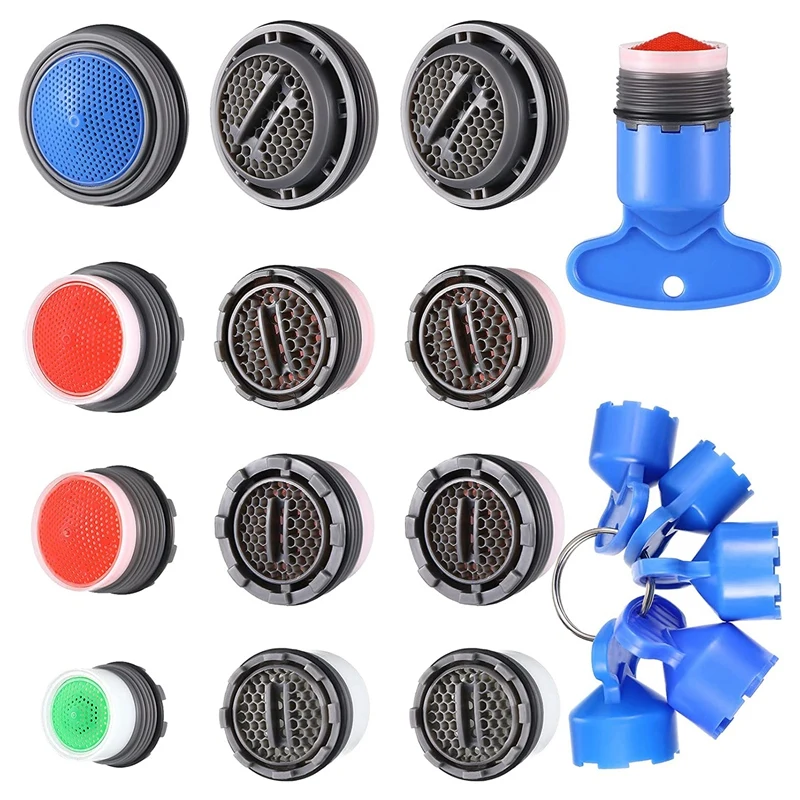 

12 Pieces Faucet Aerator For Cache Aerators And 5 Pieces Cache Faucet Aerator Key Removal Wrenches, Cache Aerators-ABUX