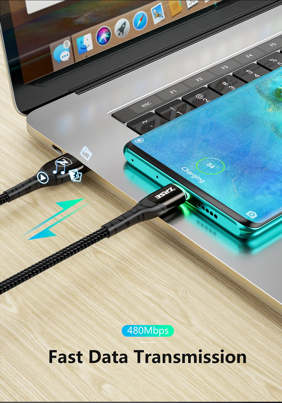 ZRSE USB C кабель для samsung A50 S10 S9 S8 S7 usb type C кабель для синхронизации данных Быстрая зарядка для huawei Xiaomi Mi9 Redmi Note 7 K20