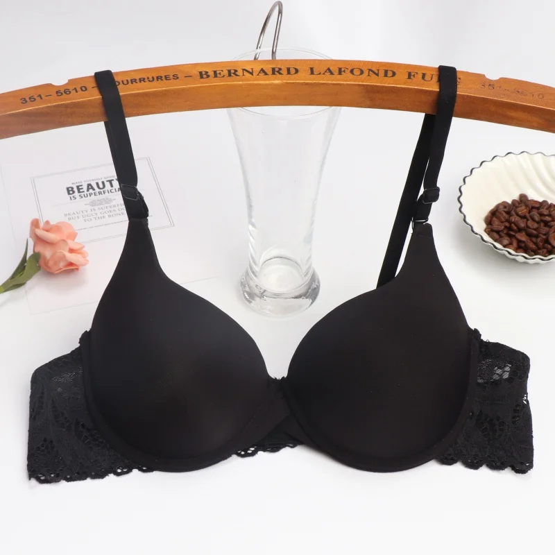 Женский бюстгальтер пуш ап сексуальный кружевной размера плюс модный однотонный