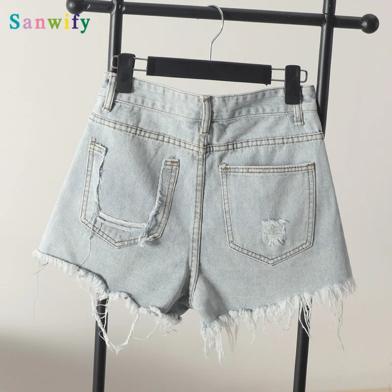 Шикарные шорты Для женщин 2020 потертые Рваные джинсовые Джинсовые Уличная из