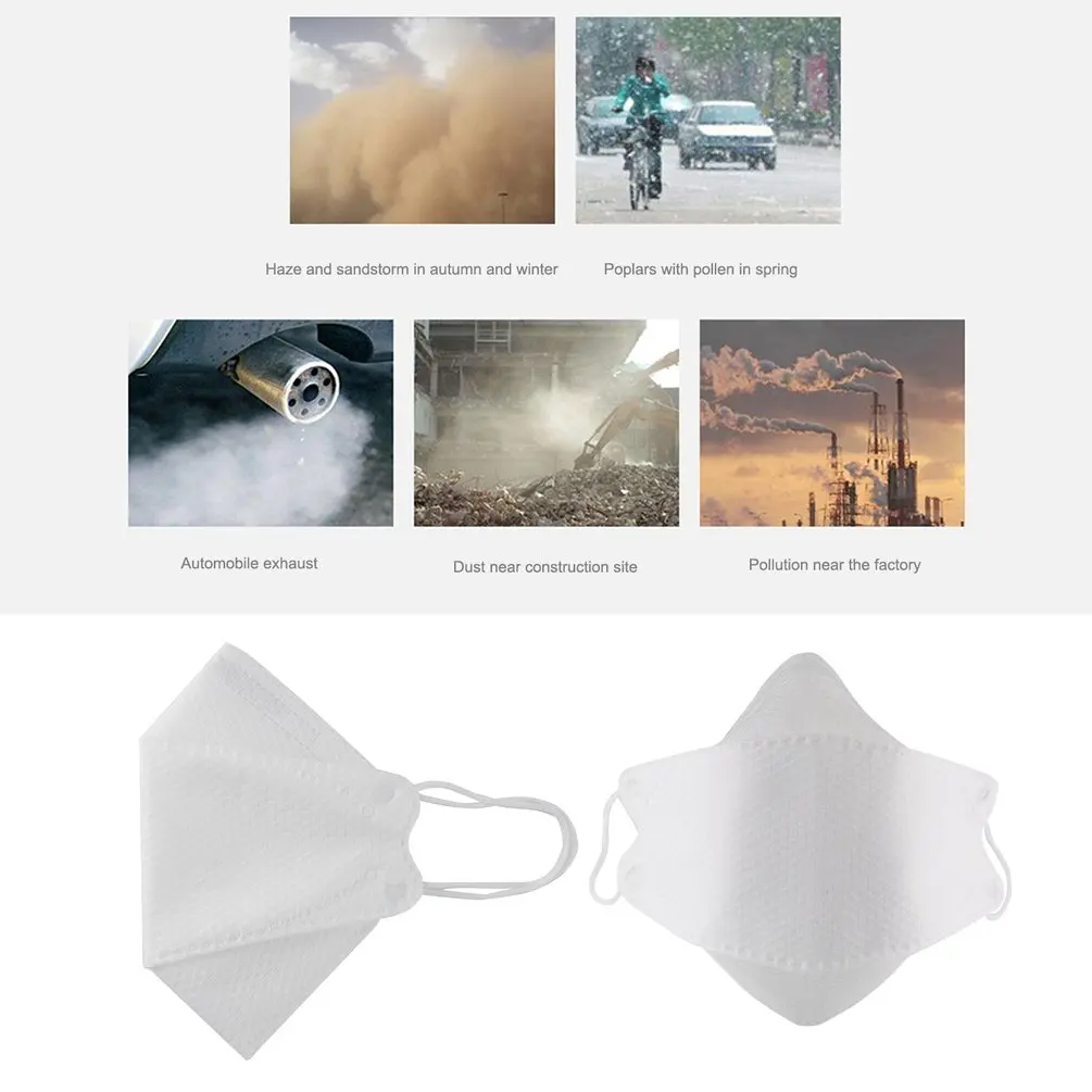 

1 Pcs KN95 Face Masks Dust Respirator 3-Layer Protective Face Mouth Masks Adaptable Against Pollution Breathable Mask Filter
