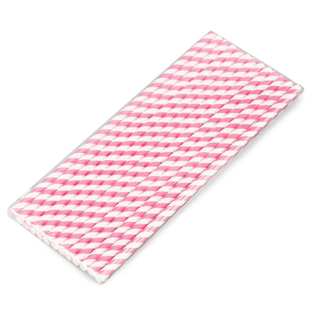 Pink Stripe 25 шт питьевой бумаги соломинки Беби-Шауэр Свадьба День рождения соломы подарок на Рождество Хэллоуин вечерние мероприятия поставки - Цвет: Pink Stripe