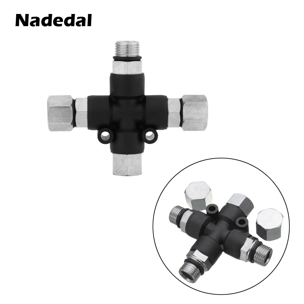 3-Way Airbrush Air Hose Splitter Manifold Airbrush Accessories Multi Use aerografo Airbrush Fittings 1/8" with Adjust Knob Valve