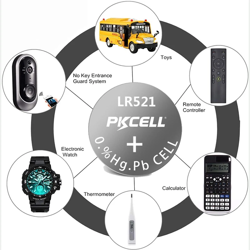 40xPKCELL 1 5 V AG0 Кнопка сотового Батарея SR63 SG0 379A LR521 SR521 SR521SW 521 C30S часы Батарея|Часовые