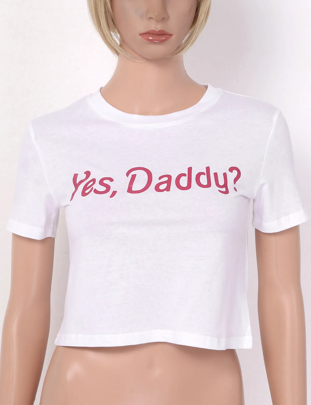 Сексуальный женский летний укороченный топ с надписью Yes Daddy майка без рукавов