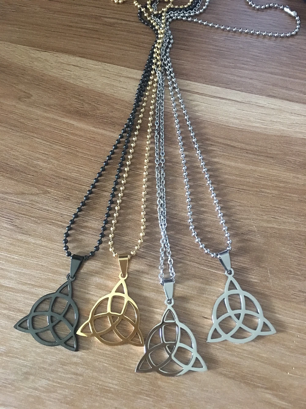 Мужские треугольные ожерелья и подвески DXJEL с узелками из нержавеющей стали