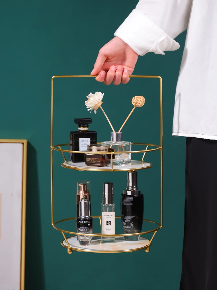 

Bathroom Organizer Cosmetics Storage Box Table Finishing Rack Desktop Makeup Organizer Perfume Lipstick Display Storage Stand
