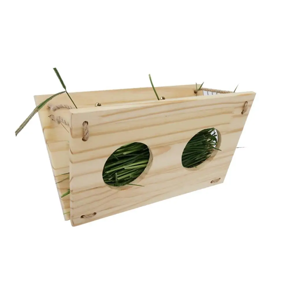 Маленький Домашний хомяк кролик деревянная кормушка для сена держатель