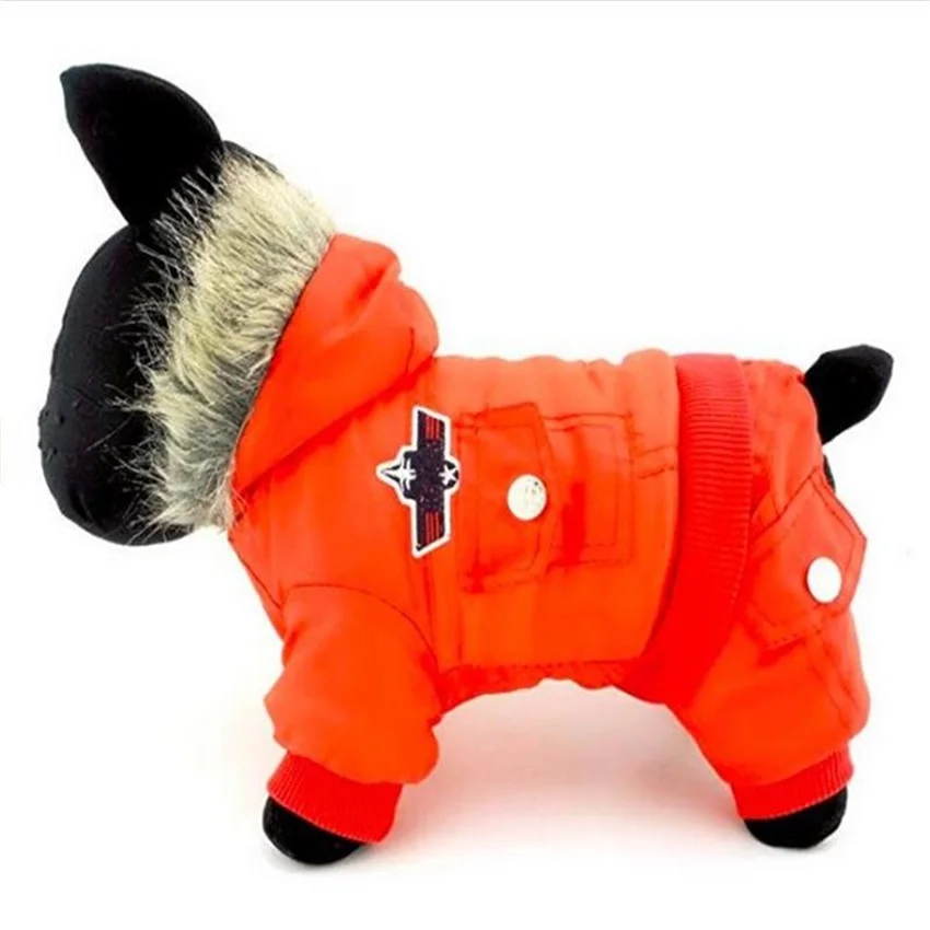 Красное пальто в американском стиле Airman для домашних питомцев теплая одежда