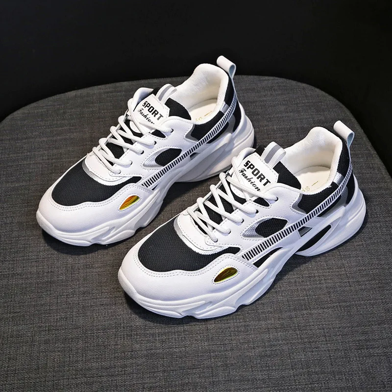

Women's Sports Shoes 2021 Women's Sneakers Breathable Lace Up Chunky Vulcanized Shoes Mesh Classic Casual Harajuku Dad Footwear