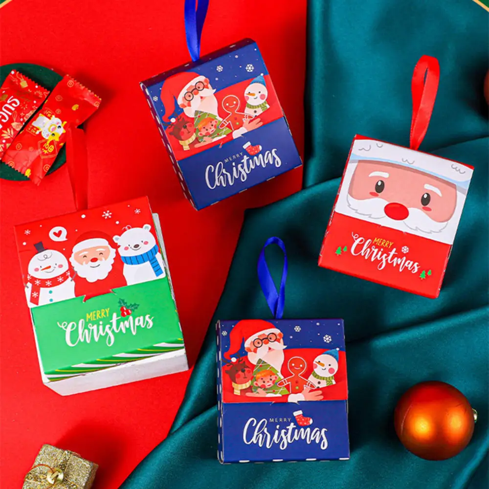 

Рождественская коробка для конфет, Новогодняя Подарочная коробка для печенья, шоколада, бумажная упаковочная коробка для хранения, рождест...