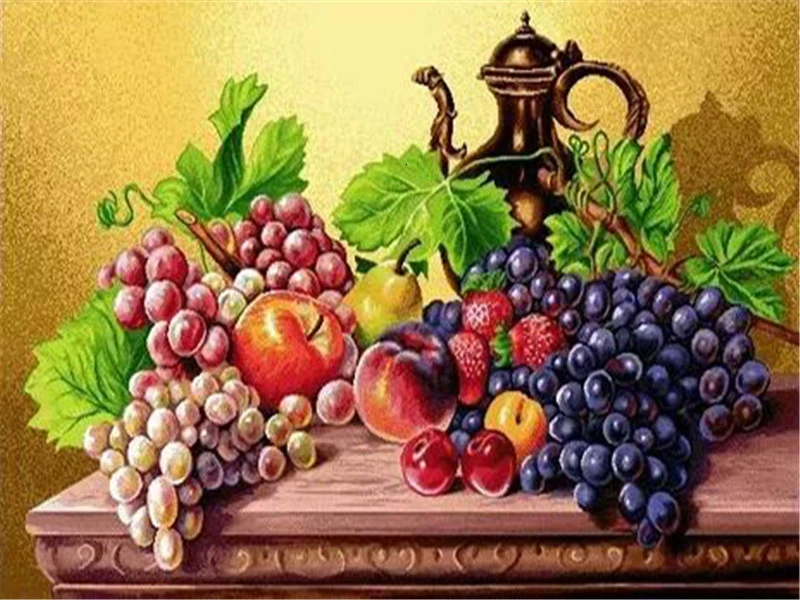 Paint By Number Fruit Drawing On Canvas DIY Pictures Numbers Food Hand Painted Painting Art Gift Kits Home Decor | Дом и сад