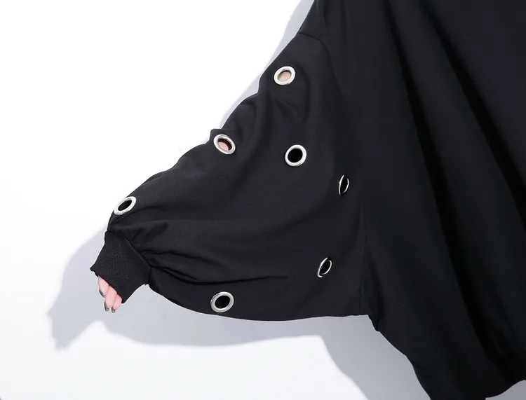 CHICEVER зимние Полые Пуловеры женские свитшоты для женщин топ рукав летучая мышь