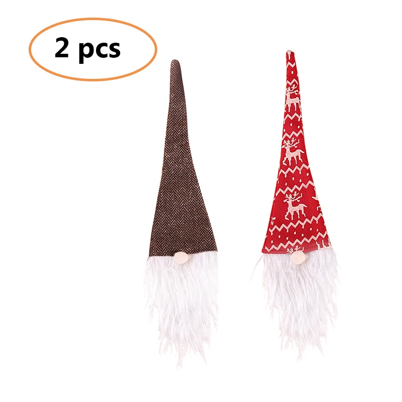 2PCS G Новогодняя Рождественская крышка бутылки вина набор Рождественский Декор Санта Клаус Снеговик для бутылки крышка сумка ужин вечерние рождественские аксессуары - Цвет: 2PCS G